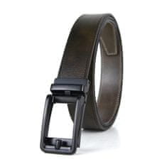 VegaLM Opasok z pravej kože s automatickou prackou BLACK BELT, šírka 3.5cm, olivová