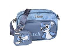 Disney Stitch Disney Modrá kabelka + taštička, na nastaviteľnom popruhu 22x16x7cm 