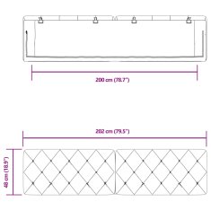 Vidaxl Panel na čelo postele čierny 200 cm zamat