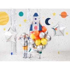 PartyDeco Lesklé balóny 30cm, strieborný 10ks