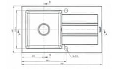 PYRAMIS Kuchynský granitový drez NEXT 76x44 1B 1D black (70.006.801)
