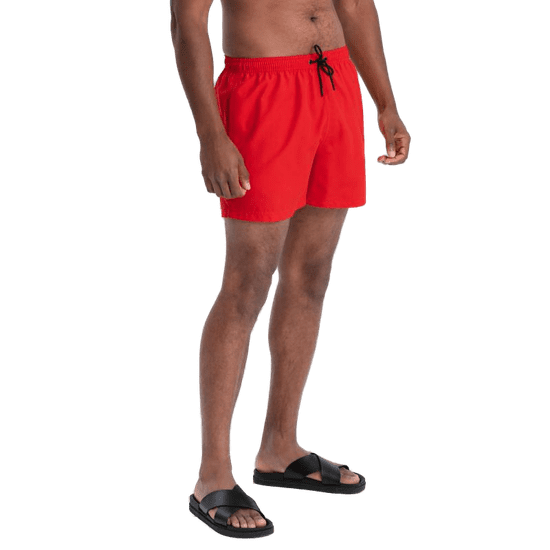 OMBRE Neónové pánske plavecké šortky červené MDN125872 S