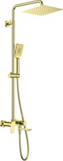 Deante Alpinia sprchový stĺp, s vaňovou batériou - pohyblivý výtok zlatá (NAC_Z1AM)