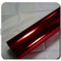 CWFoo chrómovaná zrkadlová 3vrstvová červená wrap auto fólia na karosériu 152x1500cm