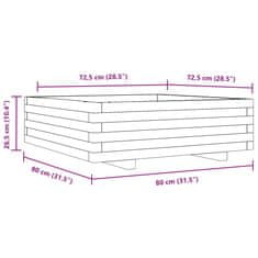 Vidaxl Záhradný kvetináč 80x80x26,5 cm impregnovaná borovica