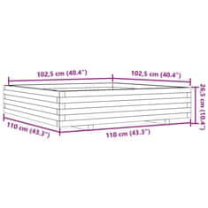 Petromila vidaXL Záhradný kvetináč 110x110x26,5 cm masívny douglas