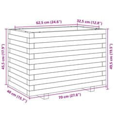 Petromila vidaXL Záhradný kvetináč 70x40x49,5 cm impregnovaná borovica