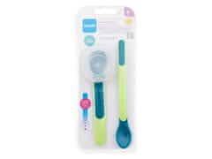 MAM Mam - Heat Sensitive Spoons & Cover 6m+ Green - For Kids, 1 pc 
