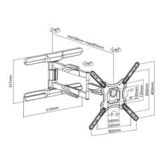 STELL SHO7610 slim výsuvný držiak s náklonom na LCD 23&quot;-70&quot;, 40kg