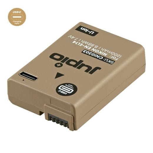 Jupio Batéria EN-EL14A *ULTRA C* 1200mAh s USB-C vstupom pre nabíjanie
