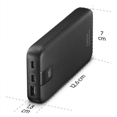 HAMA PD 10 powerbanka, 10000 mAh, 3 výstupy: 2x USB-C, 1x USB-A, LED displej, PD, Qualcomm