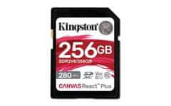 Kingston pamäťová karta 256 GB Canvas React Plus SDXC UHS-II 280 R/150 W U3 V60 pre Full HD/4K