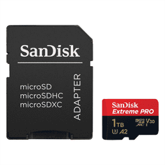 SanDisk Extreme PRO microSDXC 1TB + SD adaptér 200MB/s a 140MB/s A2 C10 V30 UHS-I U3