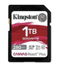 Kingston pamäťová karta 1TB Canvas React Plus SDXC UHS-II 280R/150W U3 V60 pre Full HD/4K