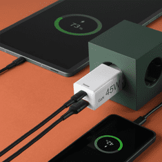 HAMA rýchla USB nabíjačka GaN USB-C + USB-A, PD/QC, 45 W