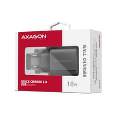 AXAGON ACU-QC18, nabíjačka do siete 18W, 1x port USB-A, QC3.0/AFC/Apple, čierna