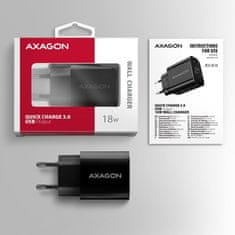 AXAGON ACU-QC18, nabíjačka do siete 18W, 1x port USB-A, QC3.0/AFC/Apple, čierna