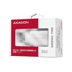 AXAGON ACU-PD30W, Sil nabíjačka do siete 30W, 1x port USB-C, PD3.0/PPS/QC4+/SFC/AFC/Apple, biela