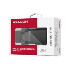 AXAGON ACU-PD30, Sil nabíjačka do siete 30W, 1x port USB-C, PD3.0/PPS/QC4+/SFC/AFC/Apple, čierna