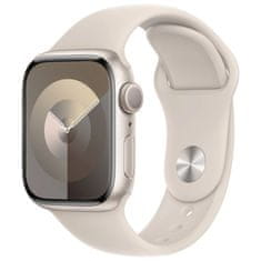 Apple Watch Series 9 41mm Hviezdne biely hliník s hviezdne bielym športovým remienkom S/M