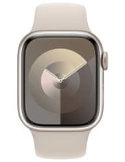 Apple Watch Series 9 41mm Hviezdne biely hliník s hviezdne bielym športovým remienkom S/M