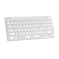 A4Tech FBX51C, bezdrôtová kancelárska klávesnica, BT/2,4 Ghz USB, CZ, biela