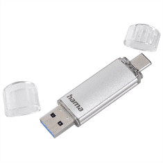 HAMA Flashdisk Flash Pen Laeta, strieborný USB-C/USB-A 3.1, 64 GB, 40 MB/s