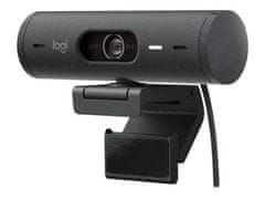 Logitech webkamera BRIO 500, Full HD, 4x zoom, RightLight 4 s HDR, grafitová, USB-C