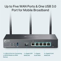 TP-LINK ER706W - AX3000 Router VPN WiFi 6, 1x GWAN + 4x GWAN/LAN + 1x GWAN/LAN SFP, USB, Omada SDN