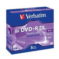 VERBATIM DVD+R DL AZO 8,5 GB, 8x, šperk case 5 ks