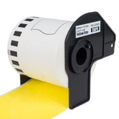 PrintLine kompatibilné etikety s Brother DK-22606, žltá papierová rolka 62 x 15,24m