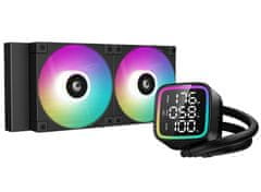 DEEPCOOL vodný chladič LD240 / 2x120 mm PWM ARGB fan / display / čierny