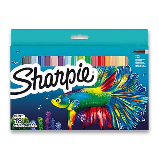 Sharpie Permanentný popisovač Fish sada 18 farieb