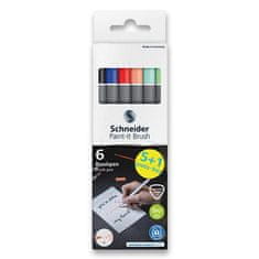 Schneider Popisovač Paint-it 070 Brush sada 6 ks, základné a pastelové farby