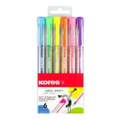 KORES Gélový roller K11 Pen Neon - sada 6 neónových farieb