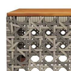 Petromila vidaXL Záhradný stôl sivý 55x55x36 cm polyratan akáciové drevo