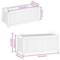 Petromila vidaXL Vonkajší box na vankúše 110x45x42/53 cm masívna akácia a oceľ