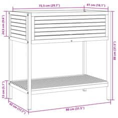 Petromila vidaXL Záhradný kvetináč s policou 80x45x80 cm masívna akácia a oceľ