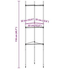 Petromila vidaXL Mriežky na paradajky 6 ks 116 cm oceľ a PP