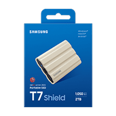 SAMSUNG Portable SSD T7 Shield 2TB / USB 3.2 Gen 2 / USB-C / Externý / Béžový