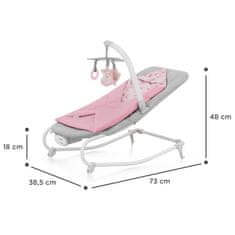 Kinderkraft Hojdačka vibrujúca s melódiou Felio 2 Peony Rose 0m+, do 9 kg