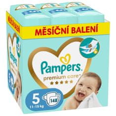 Pampers Plienky jednorazové Premium Care veľ. 5 (148 ks) 11-16 kg - mesačné balenie