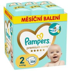 Pampers Plienky jednorazové Premium Care veľ. 2 (224 ks) 4-8 kg - mesačné balenie