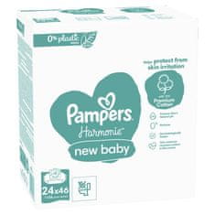 Pampers Obrúsky vlhčené Harmónia New Baby Plastic Free 24x46 ks