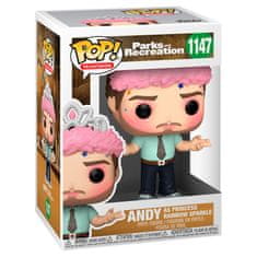 Funko POP figure Parks and Rec Andy as Princess Rainbow Sparkle 