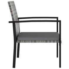 Petromila vidaXL Záhradné jedálenské stoličky 4 ks polyratanové sivé