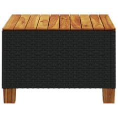 Petromila vidaXL Záhradný stôl čierny 55x55x36 cm polyratan akáciové drevo