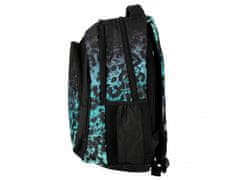 STARPAK Čierny mládežnícky batoh so vzorom panter v seledýnovej farbe 43x35x21 cm 