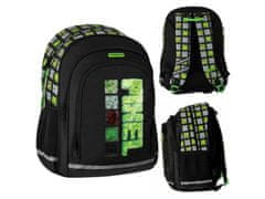 STARPAK Pixel Game Čierno-zelený školský batoh pre chlapca 40x29x20cm 