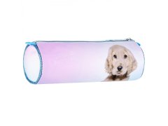 STARPAK Ružovo-modré puzdro na perá s obrázkom psíka, na zips 22x8x8cm 